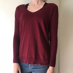 American Eagle Crimson V-neck Sweater